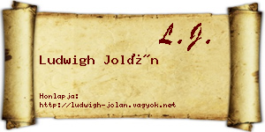 Ludwigh Jolán névjegykártya
